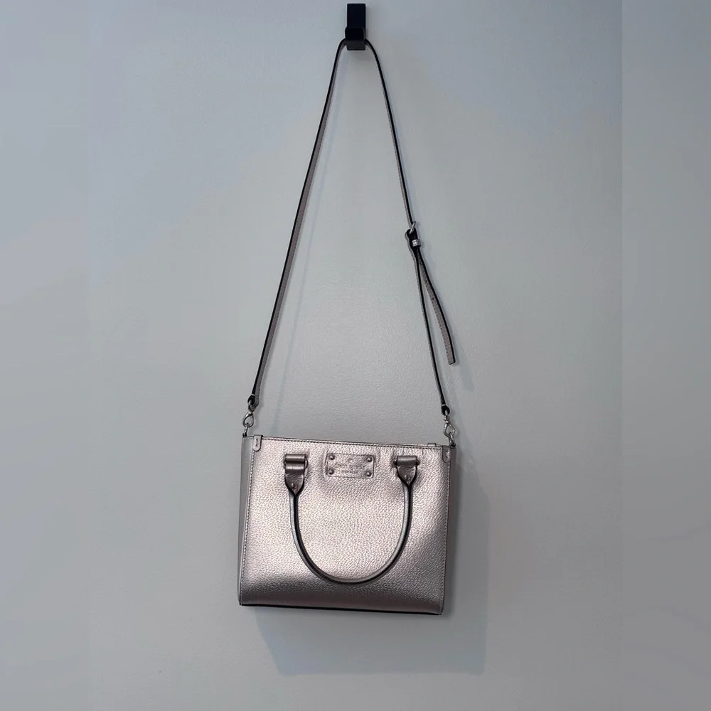 Kate Spade NY Wellesley Quinn Metallic Gold Satchel With Strap Crossbody Purse